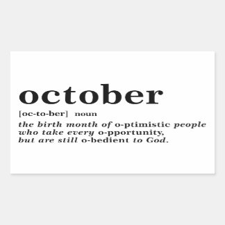 Oktober Definition Rechteckiger Aufkleber