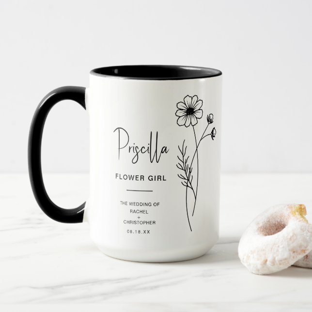 Oktober Flower Girl | Cosmos Birth Blume Tasse (Mit Donut)