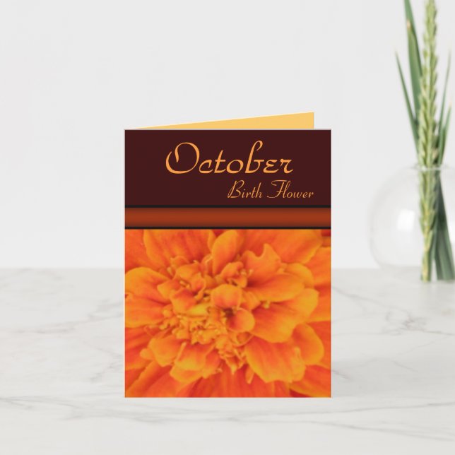 Oktober-Geburts-Blume - Karte (Vorderseite)