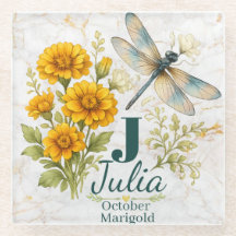 Oktober-Geburtsblume Ringelblume & Libelle