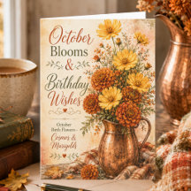 Oktober-Geburtsblumen Kupferkrug Geburtstag