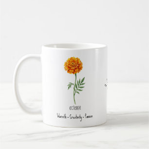 Oktober-Geburtsblumen-Tasse – Tagetes Kaffeetasse