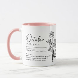 Oktober Geburtsmonat Blume Marigold Minimalistisch Tasse