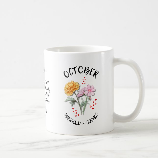 OKTOBER Geburtsmonat Blume Personalisiert Christli Kaffeetasse (Rechts)