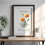 Oktober Geburtsmonat Marigold Floral Poster<br><div class="desc">Oktober Geburtsmonat Marigold Floral Poster</div>