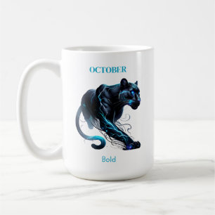 Oktober Geburtsmonat Spirit Animal Panther Kaffeetasse