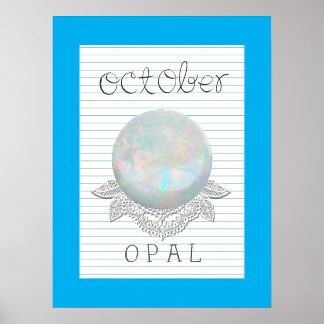 Oktober Geburtsstein Opal Kunstwerk Poster (Vorne)