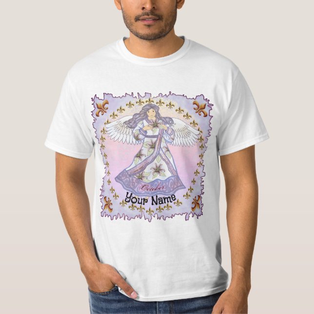 Oktober Geburtstag Angel Zolltarif-T - Shirt (Vorderseite)