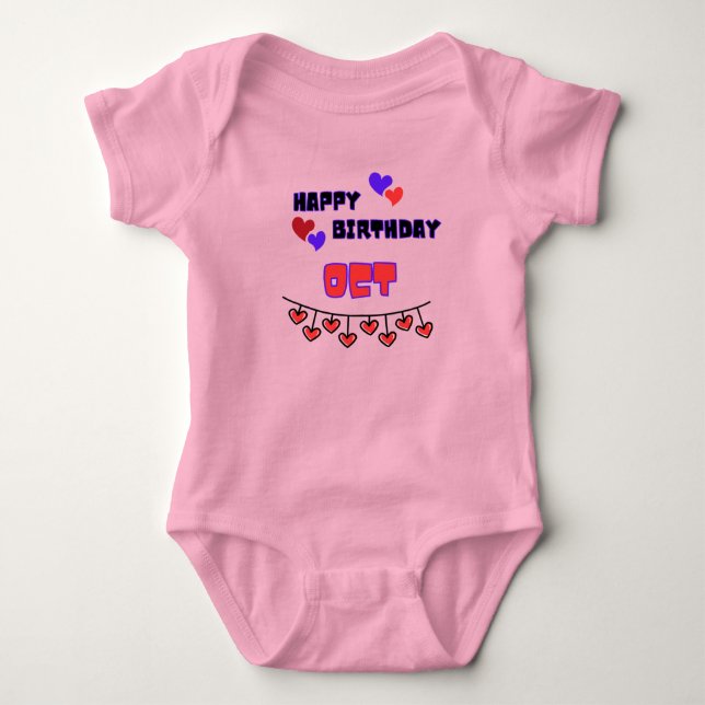 Oktober Geburtstag Baby Bodysuit Baby Strampler (Vorderseite)