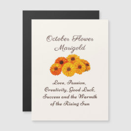Oktober Geburtstag Blume Marigold Elegante Magnetkarte