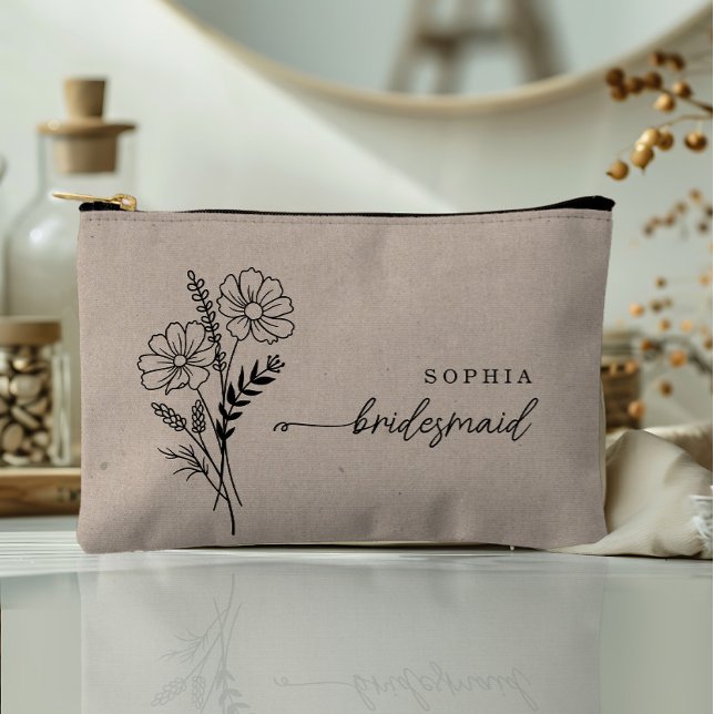Oktober Geburtstag Blume Personalisiert Bridesmaid Zubehörtasche (Von Creator hochgeladen)