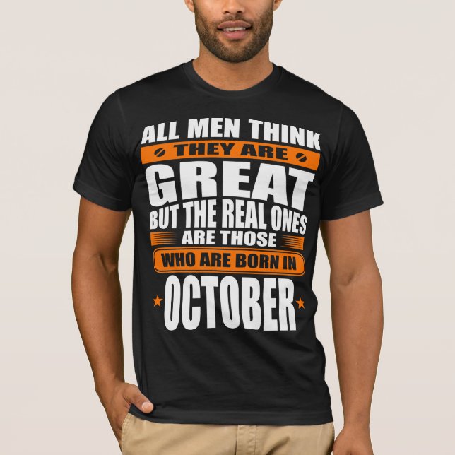 Oktober-Geburtstag T-Shirt (Vorderseite)