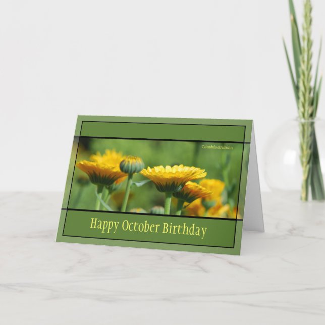 Oktober Geburtstagskarte Blume Karte (Vorderseite)