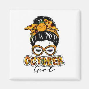 Oktober Girl Halloween Erntedank Herbst Geburtstag Magnet