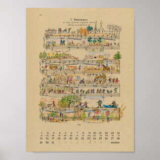 Oktober Glückwünsche Kalender 2022 Poster