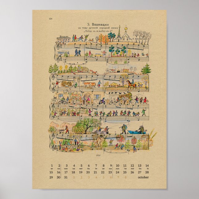 Oktober Glückwünsche Kalender 2022 Poster (Vorne)