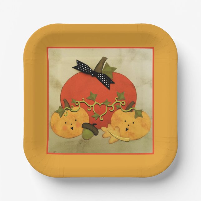 Oktober Halloween-Brautparty Pappteller (Vorderseite)