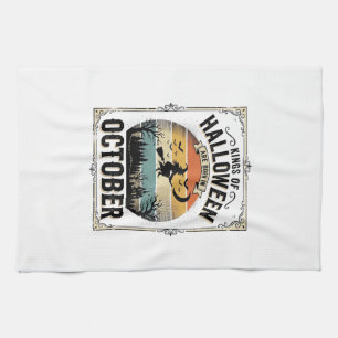 Oktober Halloween Geburtstag Vintage Hexen-Shirt D Geschirrtuch