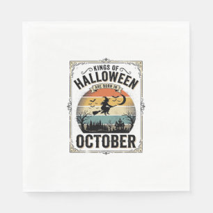 Oktober Halloween Geburtstag Vintage Hexen-Shirt D Serviette