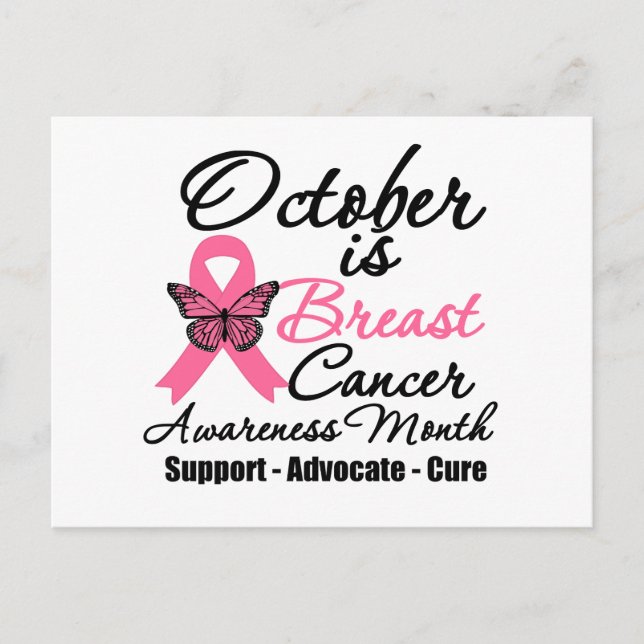 Oktober ist Brustkrebs-Aufklärungsmonat Postkarte (Vorderseite)