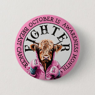 Oktober ist Brustkrebs-Warnzeichen Button