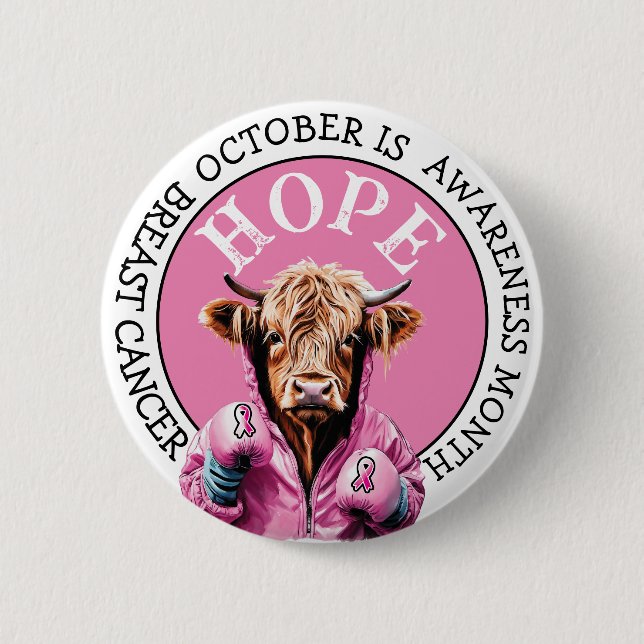 Oktober ist das Thema Brustkrebs-Bewusstsein für H Button (Vorderseite)