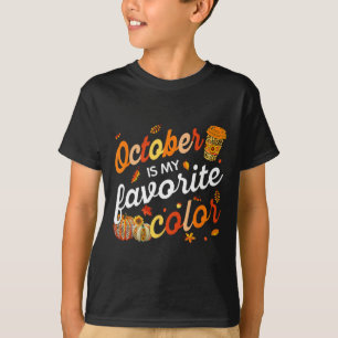 Oktober ist mein Lieblingsfarben Herbstlaub Herbst T-Shirt