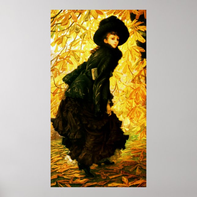 Oktober ~ James Tissot ~ Fine Art Canvas Print Poster (Vorne)