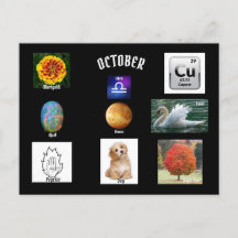 Oktober Libra Geburtsmonat Postkarte