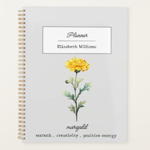 OKTOBER MARIGOLD GEBURT BLUME PERSONALISIERT PLANER