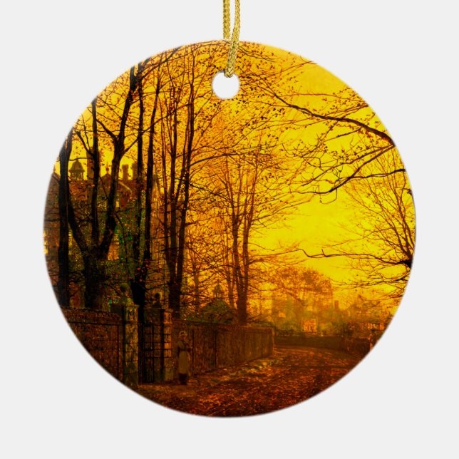 Oktober Nachglow John Atkinson Grimshaw Keramik Ornament (Vorne)