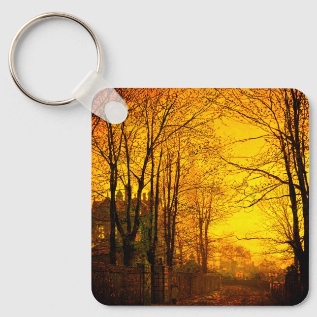 Oktober Nachglow John Atkinson Grimshaw Schlüsselanhänger (Vorderseite)