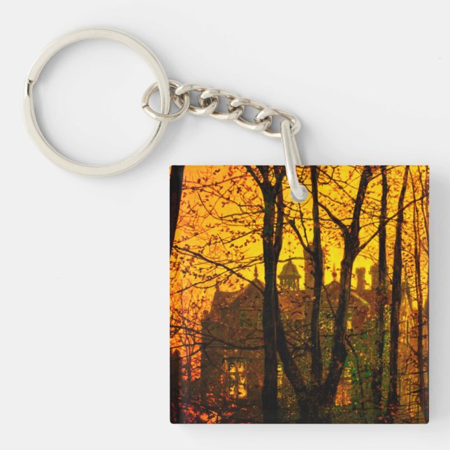 Oktober Nachglow John Atkinson Grimshaw Schlüsselanhänger (Vorderseite)