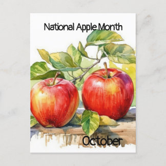 Oktober National Apple Monat Postkarte
