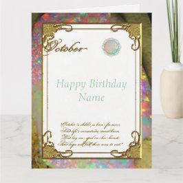 Oktober Opal Birthstone Geburtstag 8,5 x 11 Karte