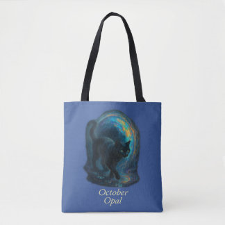 Oktober Opal - Black Cat & Iridescent Portal Tasche