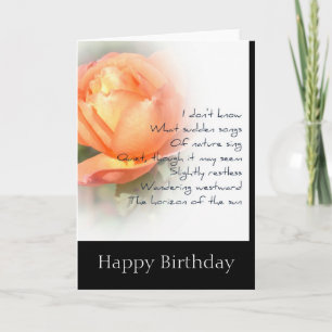 Oktober Peach Rose Poetry Geburtstagskarte Karte