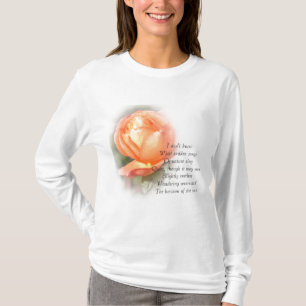 Oktober-Pfirsich-Rosen-Poesie-T-Shirt T-Shirt