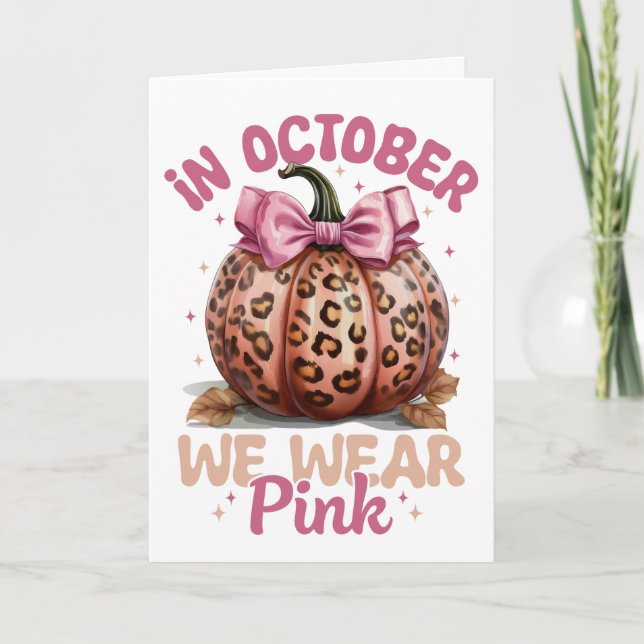 Oktober Pink Breast Cancer Awareness Karte (Vorderseite)