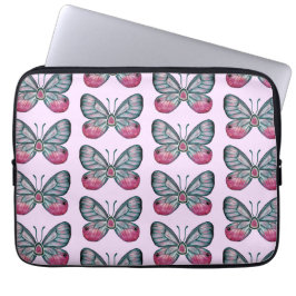 Oktober Pink Glasswing Butterfly Design Laptopschutzhülle