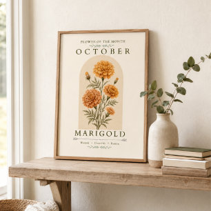 Oktober Ringelblume Geburtsblumenposter Poster