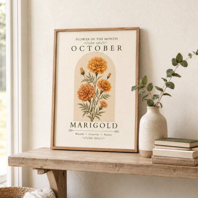 Oktober Ringelblume Geburtsblumenposter Poster (Von Creator hochgeladen)