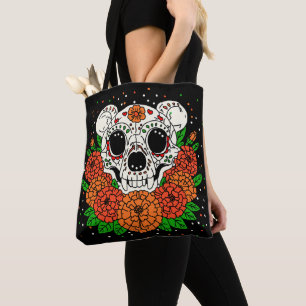 Oktober-Ringelblumen und Bärenschädel Tasche