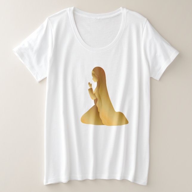 Oktober Rosary Month Große Größe T-Shirt (Design vorne)