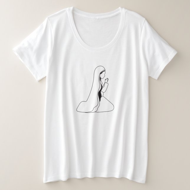 Oktober Rosary Month Große Größe T-Shirt (Design vorne)