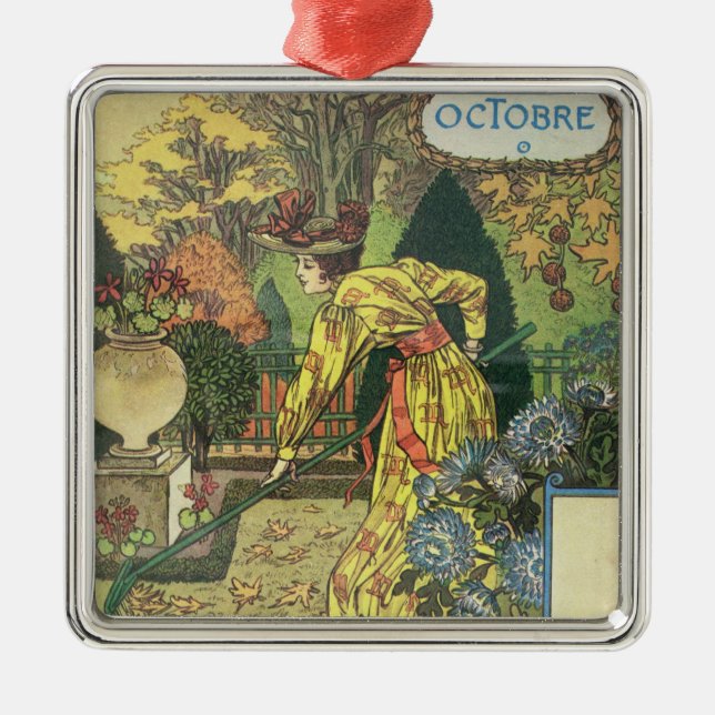 Oktober Silbernes Ornament (Vorne)