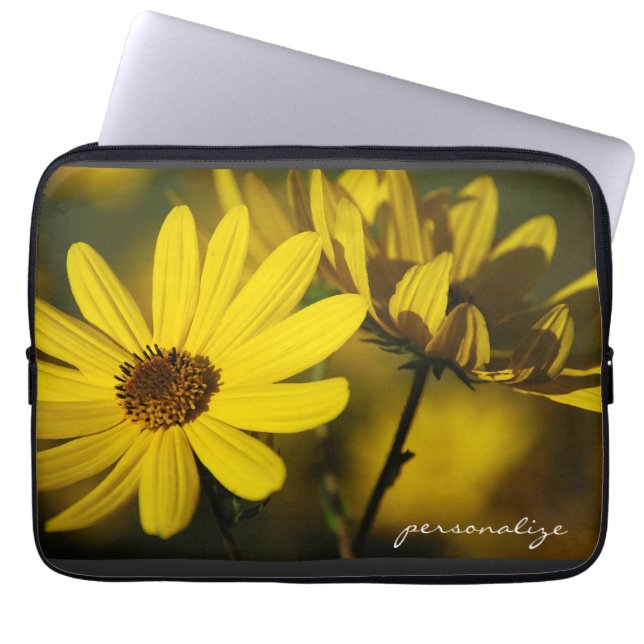 Oktober-Sonnenblume-Elektronik-Tasche Laptopschutzhülle (Vorderseite)