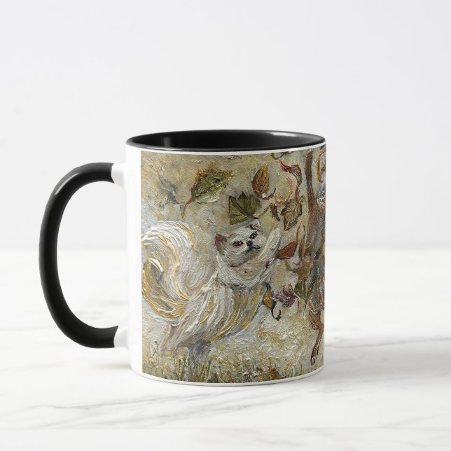 Oktober Spaß Whimsical Herbstwaldtiere  Tasse (Links)