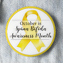 Oktober Spina Bifida Aufklärungsmonat Ribbon Button