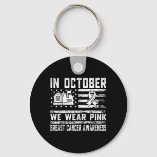 Oktober-Trage-Rosa Brustkrebs-Bewusstsein Post Schlüsselanhänger